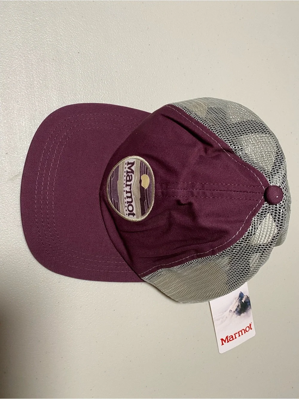 NWT Marmot  Purple & Gray Mesh Trucker Hat Unsex Size